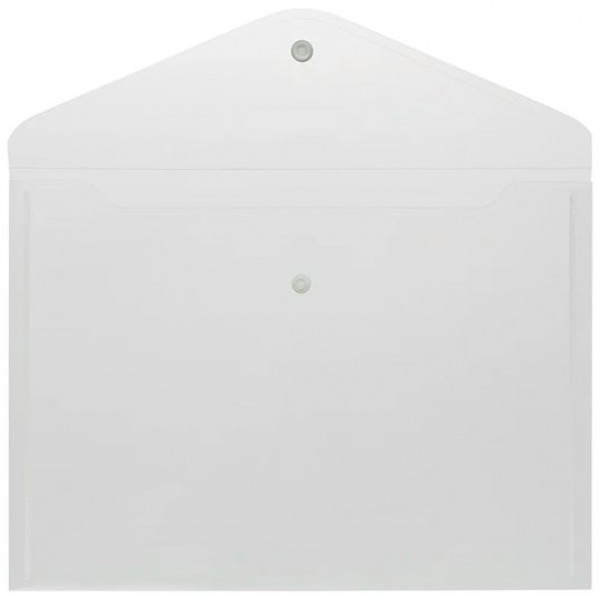 Папка конверт на кнопке А4 130мкм прозрачная  Deli 10/150 EF705