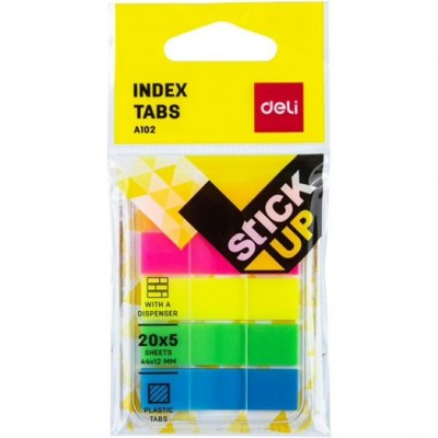 Блок -закладки 44х12 5 цветов х20 листов, пластиковые Deli 24/288 ЕА11302 Блок -закладки 44х12 5 цветов х20 листов, пластиковые Deli 24/288 ЕА11302