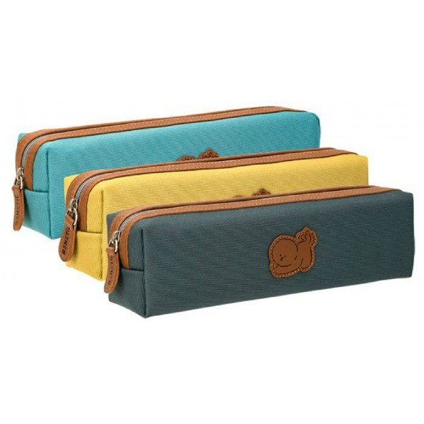 Пенал 1 отделение мягкий 21х5,5х5см брезент, ассорти  Deli 24/96 67030