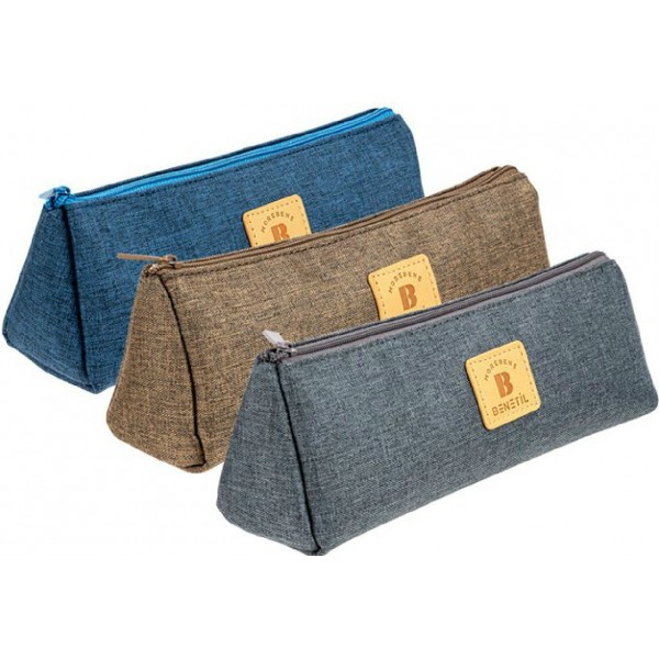 Пенал 1 отделение мягкий 23х6х8см ткань, ассорти  Deli 24/96 67058