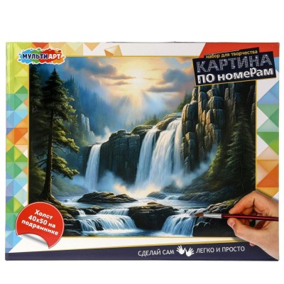 Картина по номерам холст на подрамнике 40х50 Горный водопад CANV40X50-115961 МультиАрт