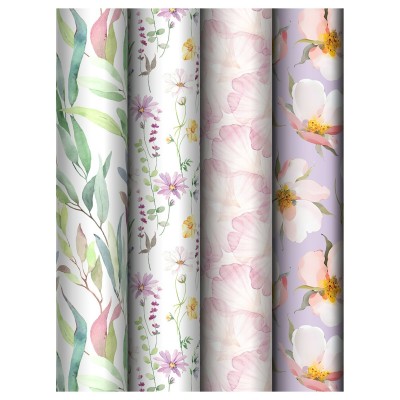 MESHU/Бумага упаковочная. Bouquet 70 х 100 см/MS_62822/ассорти 4 дизайна