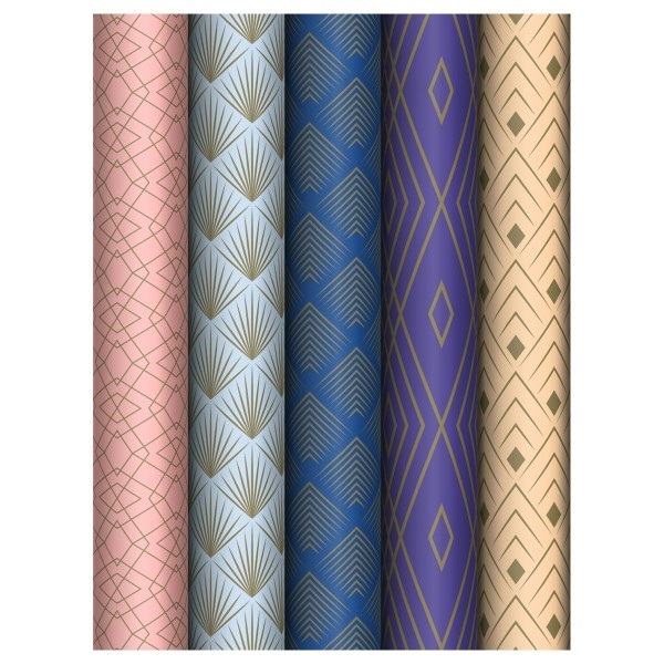 MESHU/Бумага упаковочная. Strict lines 70 х 100 см/MS_62831/ассорти 5 дизайнов