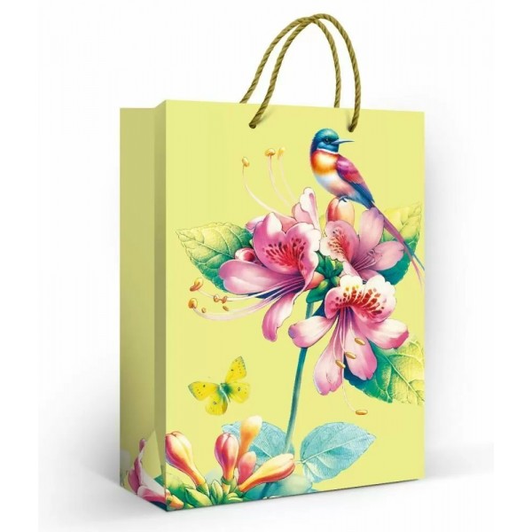 Горчаков/Пакет бумажный ламинированный. Цветы и птица 220 х 310 х 100 мм/70001026/