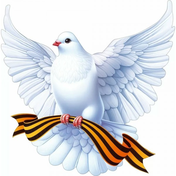 Открытая планета/Набор украшений на скотче. Голубь центральный с георгиевской лентой/90001929/10 шт