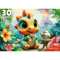 Рыжий кот Пазл 30  Динозаврик с чаем ПУ30-3178 Россия