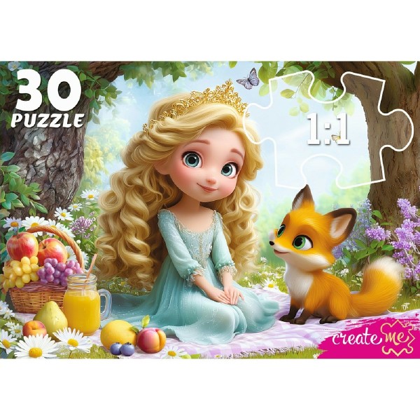 Рыжий кот Пазл 30  Принцесса и лисенок ПУ30-3182 Россия