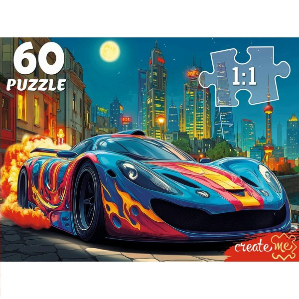 Рыжий кот Пазл 60  Ночной автомобиль Ф60-8260 Россия