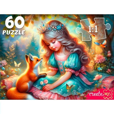 Рыжий кот Пазл 60  Принцесса с лисичкой Х60-8262 Россия