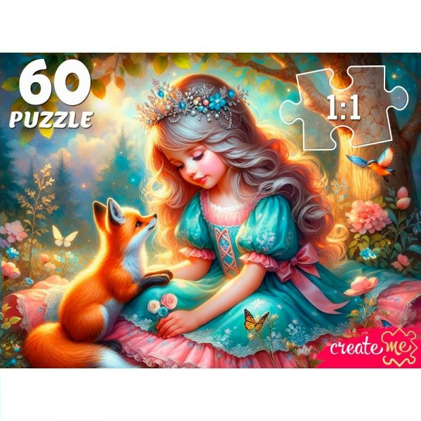 Рыжий кот Пазл 60  Принцесса с лисичкой Х60-8262 Россия
