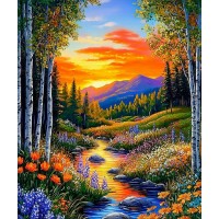 Мозаика алмазная холст на подрамнике 40х50 Гармония природы полная выкладка, 30 цветов НД-1286 Рыжий кот