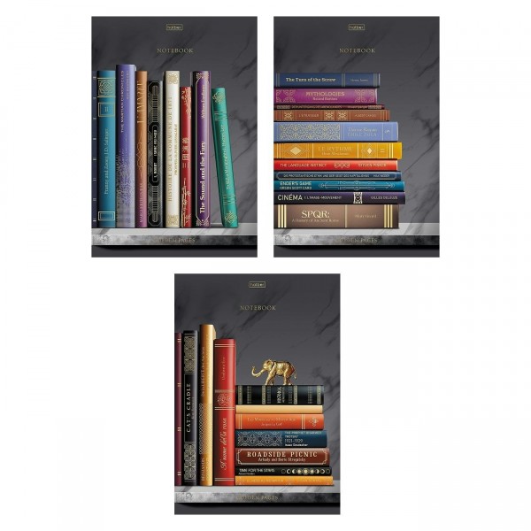 Тетрадь 96 листов А4 клетка, скоба Золотые страницы 3D фольга, матовая ламинация, 60-65г/м2 96Т4лофВ1 Хатбер 3/15 094519