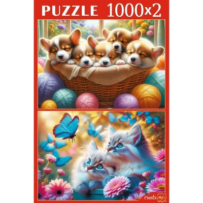 Рыжий кот Пазл 2000  Набор пазлов 2 в 1. Домашние любимцы П1000-8816 Россия
