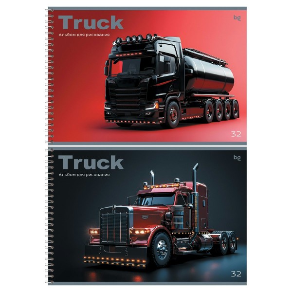 Альбом 32 листа для рисования А4 гребень Truck 100г/м2 АР4гр32 08639 BG  378709