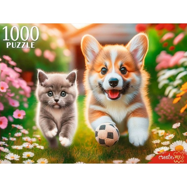 Рыжий кот Пазл 1000  Корги и британский котенок ХП1000-8279 Россия