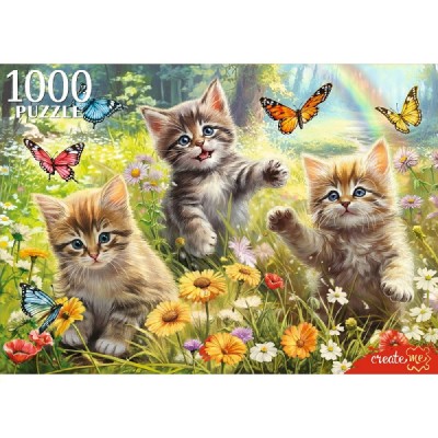 Рыжий кот Пазл 1000  Котята и бабочки Ф1000-0198 Россия