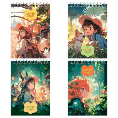 Блокнот 40 листов А6 клетка, гребень Аниме 60г/м2 Б6гр40 58705 BG  366707