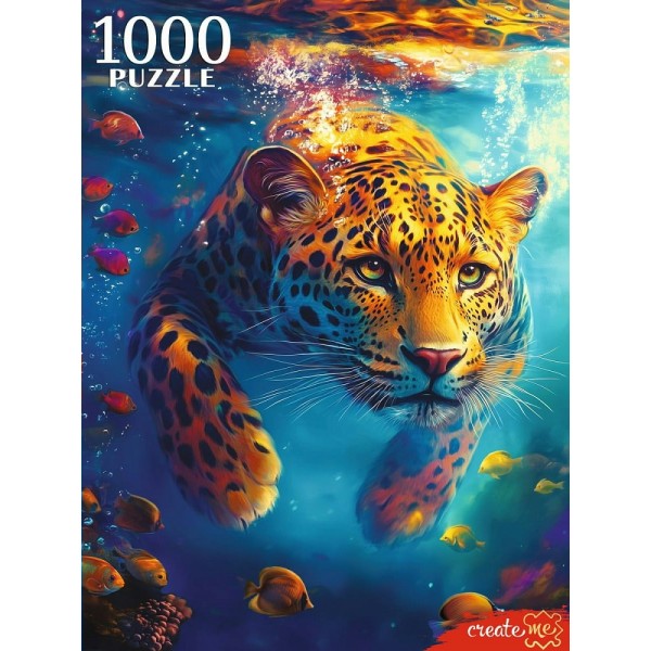 Рыжий кот Пазл 1000  Леопард под водой Ф1000-6634 Россия