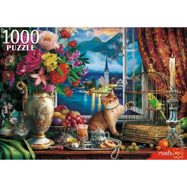 Рыжий кот Пазл 1000  Натюрморт с видом на Гальштат Ф1000-6635 Россия