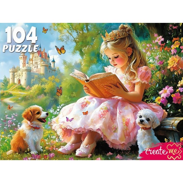 Рыжий кот Пазл 104  Принцесса с книгой в саду УК104-6616 Россия