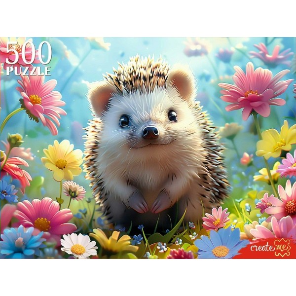 Рыжий кот Пазл 500  Ежик в цветах П500-0499 Россия