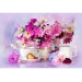 Мозаика алмазная холст без подрамника 30х40 Фиолетовый натюрморт полная выкладка, 30 цветов НД-2710 Рыжий кот