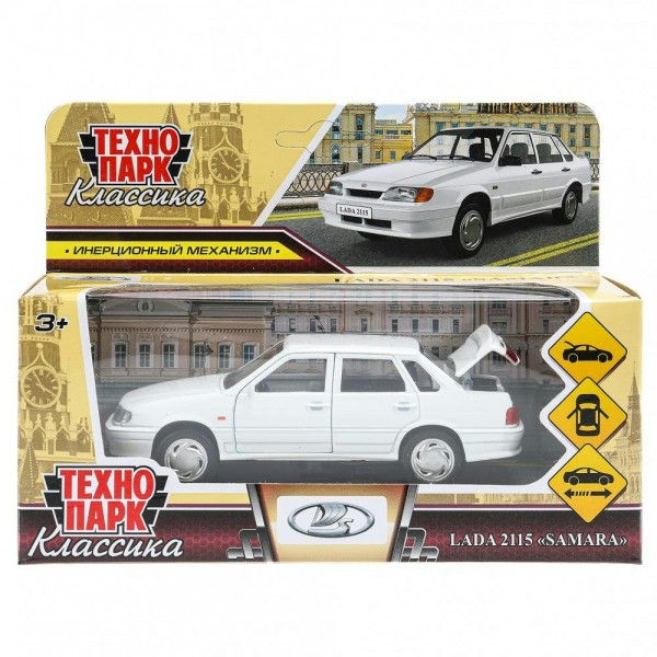 Технопарк Игрушка   Машина. ВАЗ - 2115.  Самара/12 см, металл, инерционная 2115-12-WH Китай