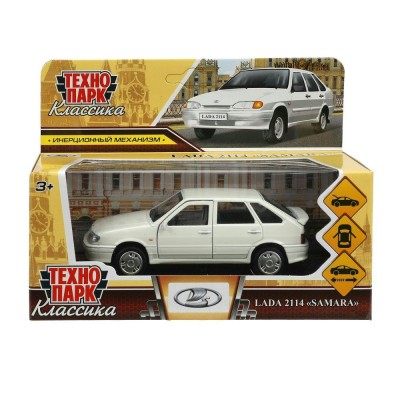 Технопарк Игрушка   Машина Lada - 2114 Samara 12 см, открываются двери, багажник, инерционная, белый 2114-12-WH (72) Китай