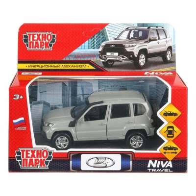 Технопарк Игрушка   Машина Lada Niva Trave 12 см, металл, двери, багажник открываются, инерционная, серый NIVATRAVEL-12-SRGY-W Китай