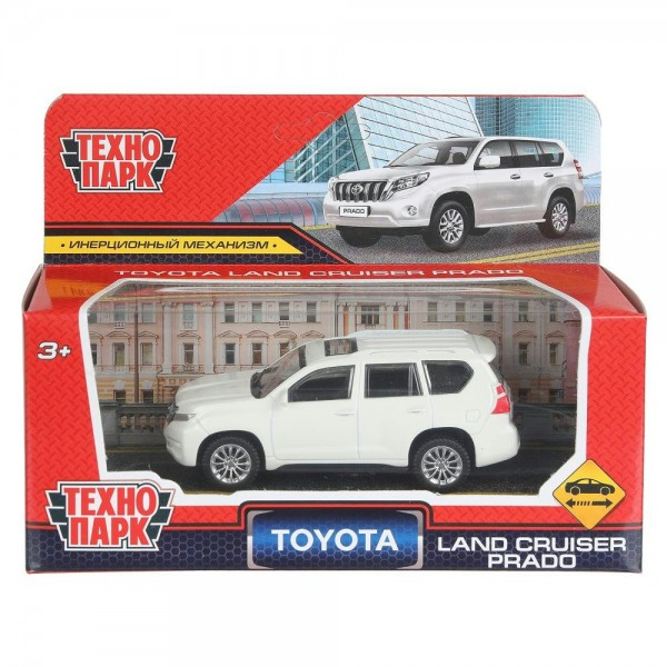 Технопарк Игрушка   Машина Toyota Land Cruiser Prado 10,5см, металл, инерционная, белая PRADO-11-WH Китай
