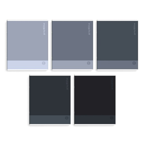 Тетрадь 48 листов А5+ клетка Оттенки серого выборочный твин-лак, 60г/м2 70935 Феникс 5/50