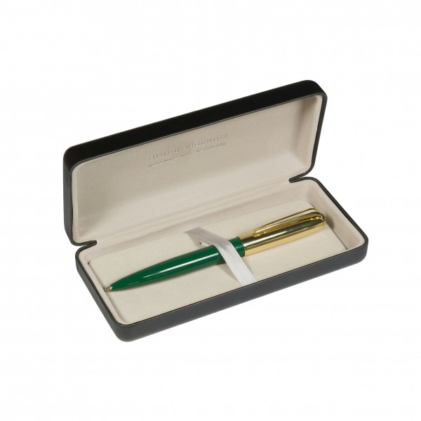 Ручка подарочная шариковая, поворотный механизм Napoli синяя 1мм металлический зеленый корпус, черный футляр 20-0383/06-14 Bruno Visconti