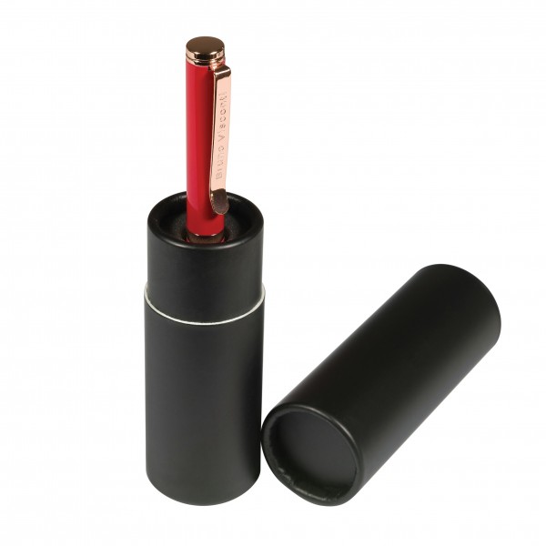 Ручка подарочная шариковая, поворотный механизм Venezia classico синяя, 1мм, металлический красный корпус, футляр черный тубус 20-0385/03-12 Bruno Visconti