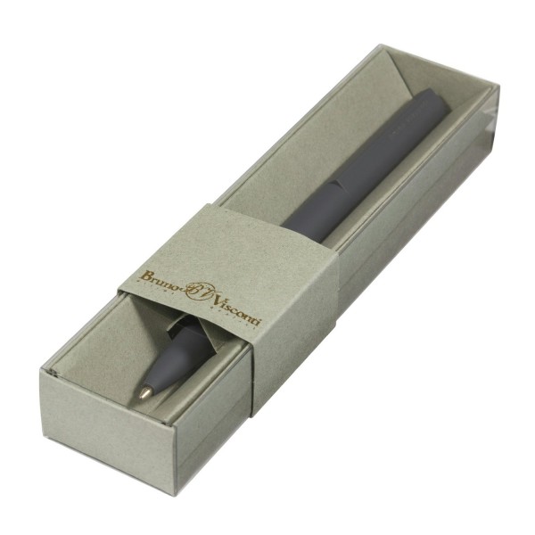 Ручка подарочная шариковая, поворотный механизм Torino синяя, 1мм, металлический серый корпус, футляр 20-0382-05/3 Bruno Visconti