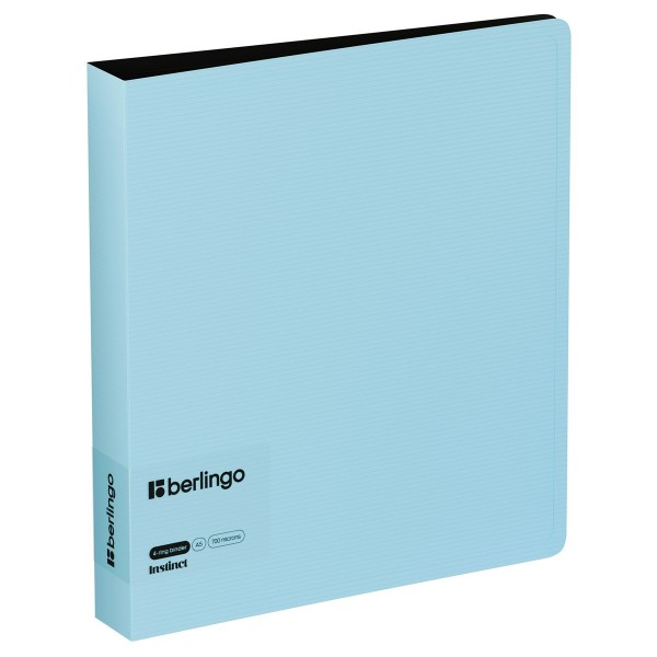 Папка 4 кольца А5 35мм 700мкм Instinct аквамарин, карман, D-кольца RB4_A5510 Berlingo  358880
