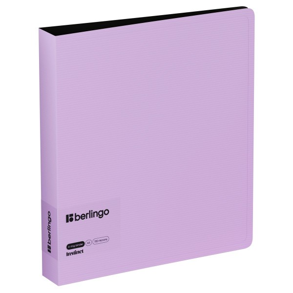 Папка 4 кольца А5 35мм 700мкм Instinct лаванда, карман, D-кольца RB4_A5507 Berlingo  358879