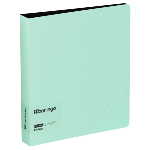 Папка 4 кольца А5 35мм 700мкм Instinct мятный, карман, D-кольца RB4_A5520 Berlingo  358878