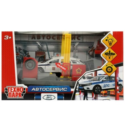 Технопарк Игрушка   Набор. Автосервис 21 см, пластик, свет, звук SERVICE-17PL-VSA Китай