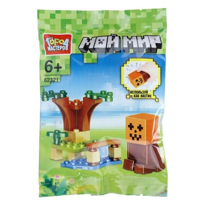 ГородМастеров Игрушка 30  Конструктор мой мир с резиновой фигуркой 30 деталей 62321-ZG Китай