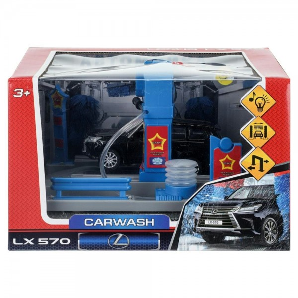Технопарк Игрушка   Набор. Автомойка с водой LX-570, свет, звук, 21 см, синий WASHSET-17PLWAT-LX Китай