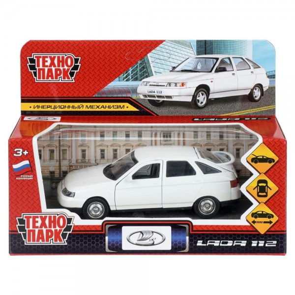 Технопарк Игрушка   Машина ВА-2112 12 см, металл, открываются двери, багажник, белый 2112-12-WH (72) Китай