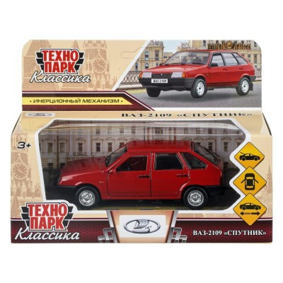 Технопарк Игрушка   Машина ВАЗ - 21099 Спутник 12 см, металл, открываются двери, багажник, инерционная, красный 2109-12-RD Китай