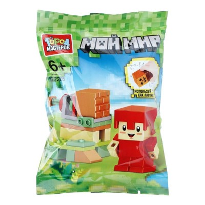 ГородМастеров Игрушка 40  Конструктор мой мир с резиновой фигуркой 40 деталей 62205-ZG Китай