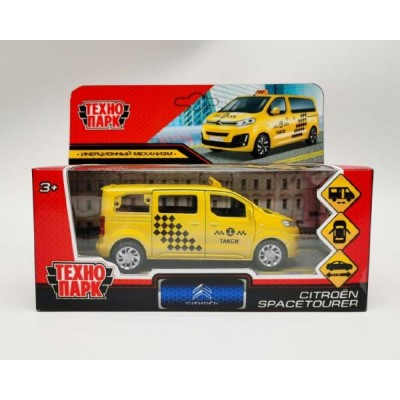 Технопарк Игрушка   Машина Citroen Space Tourer Такси 12 см, металл, открываются двери, инерционная, желтый SPATOU-12TAX-YE (72) Китай