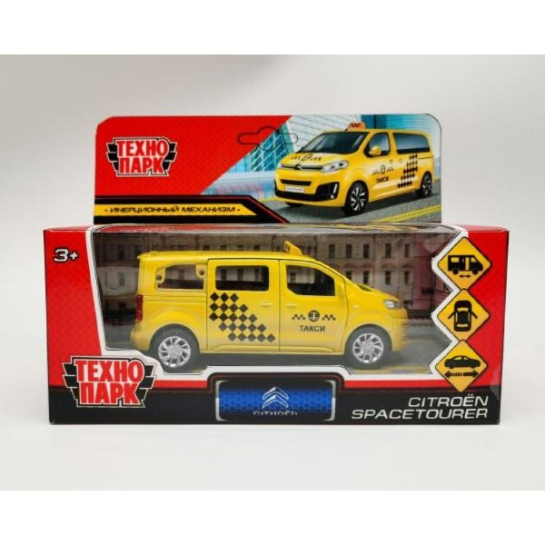 Технопарк Игрушка   Машина Citroen Space Tourer Такси 12 см, металл, открываются двери, инерционная, желтый SPATOU-12TAX-YE (72) Китай