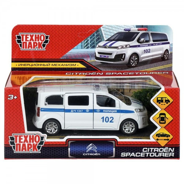 Технопарк Игрушка   Машина Citroen Space Tourer Полиция 12 см, металл, открываются двери, инерционная, бел SPATOU-12POL-WH (72) Китай