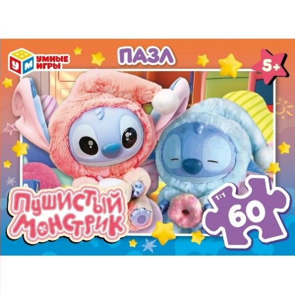 Умные игры Пазл 60  Пушистый монстрик  Россия