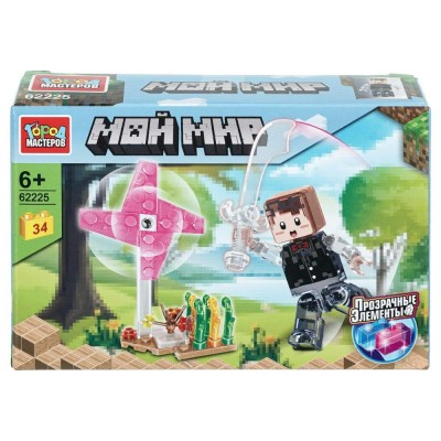 ГородМастеров Игрушка 34  Конструктор Мой мир прозрачные кубики 34 детали 62225-LL Китай