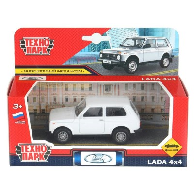 Технопарк Игрушка   Машина Lada  4x4 10 см, металл, инерционная, белый LADA4X4-11-WH Китай