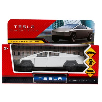 Технопарк Игрушка   Машина Tesla Сybertruck 13,7см, металл, открываются двери, багажник, инерционная, серебристый CYBERTRCK-12-GY (72) Китай